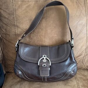 Coach Dark Brown Leather Shoulder Bag